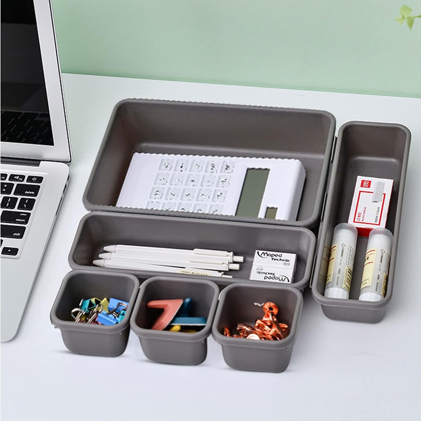 Organisation de Tiroir - DiviTray™ - Gris - Rangement Parfait