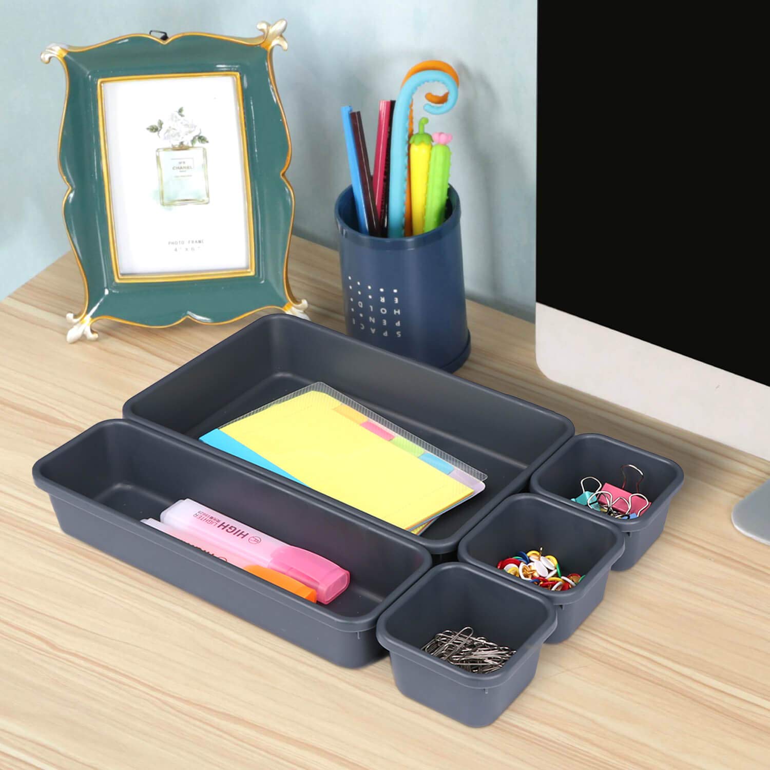 Organisation de Tiroir - DiviTray™ - Noir - Rangement Parfait