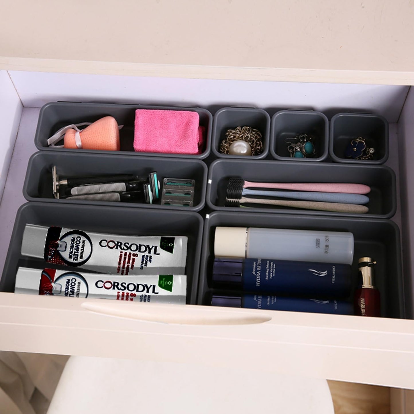 Organisation de Tiroir - DiviTray™ - Noir - Rangement Parfait